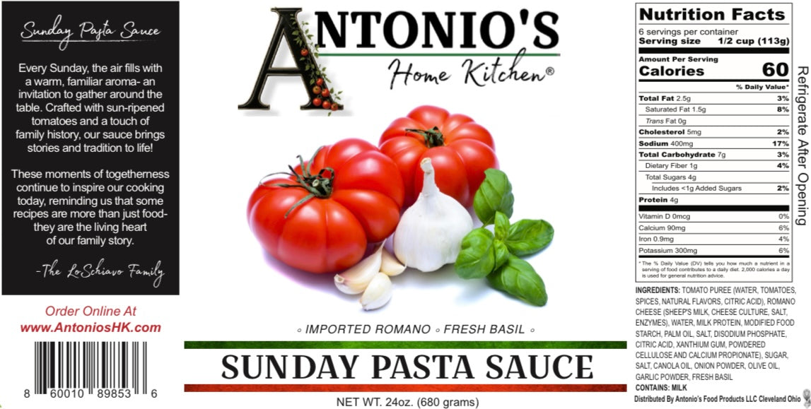 Sunday Pasta Sauce – Antonio's Food Products